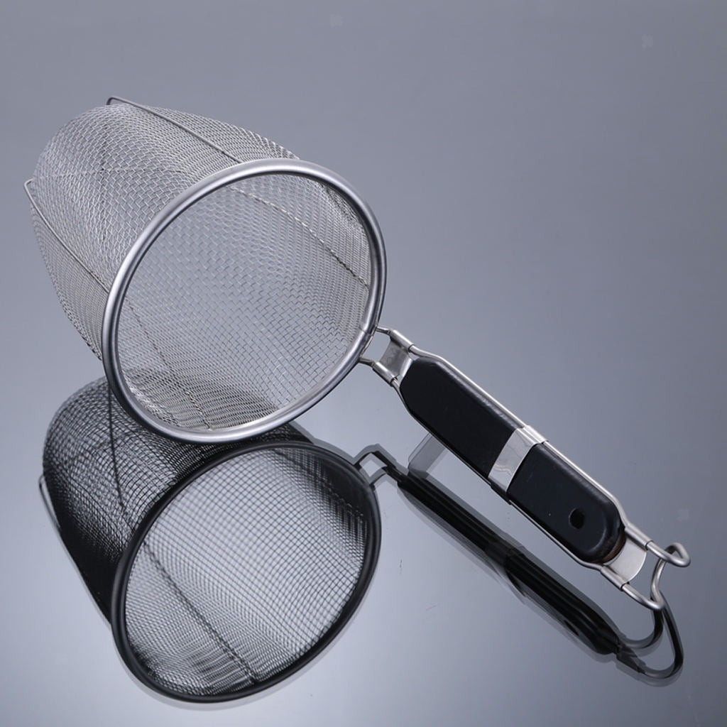 Stainless Steel Pasta Strainer Filter Spoon Wire Skimmer Spiral 13.5cm