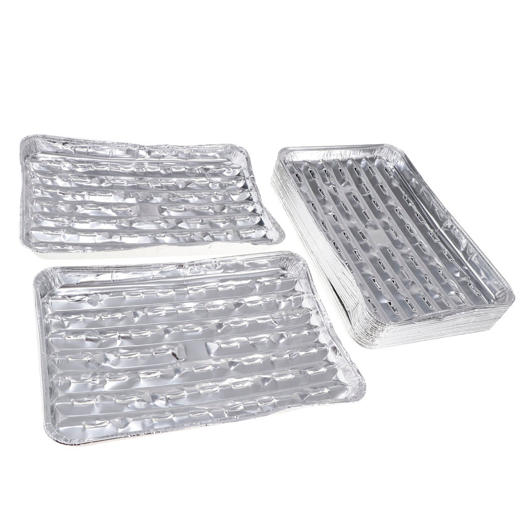 20x Rectangular Disposable Aluminum Foil Pan Barbecue Trays Outdoor Picnic