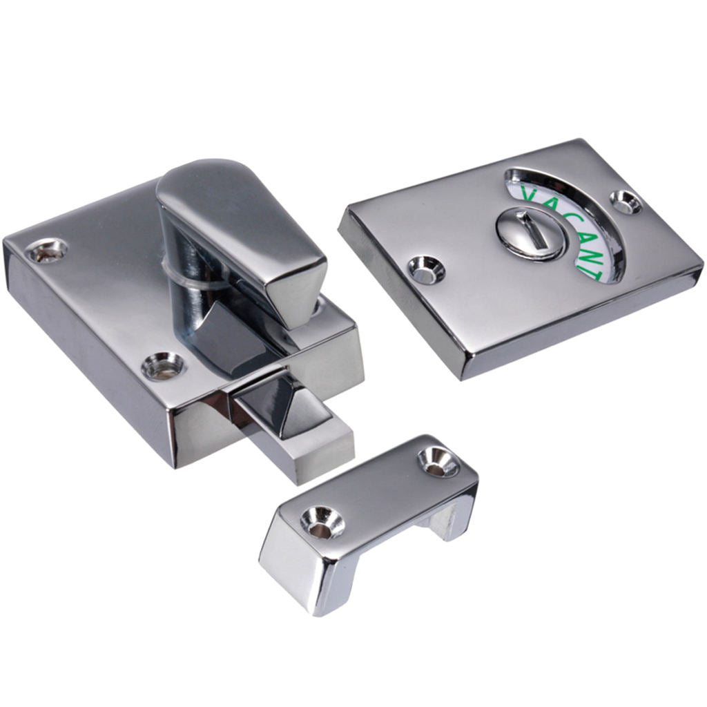 Stainless Bathroom Toilet Privacy Bolt Door Lock Indicator Vacant Engaged