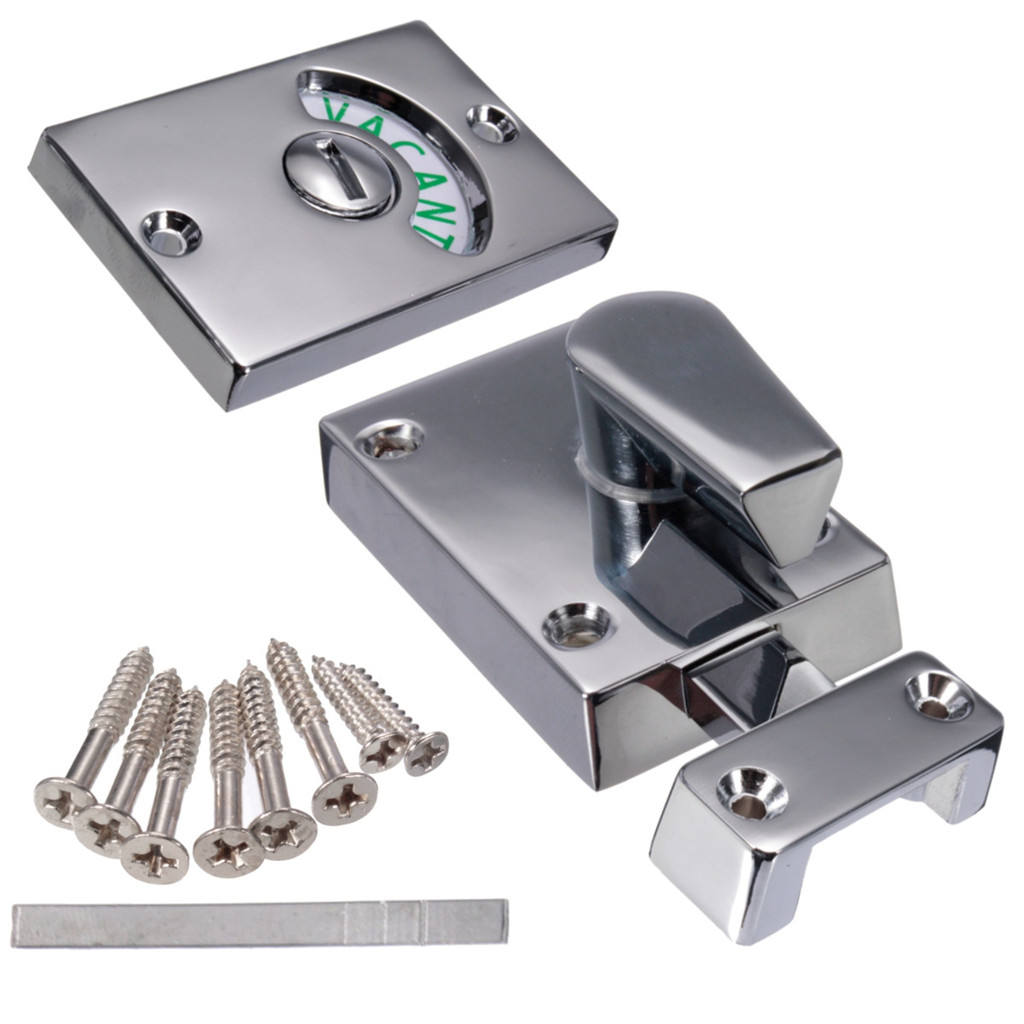 Stainless Bathroom Toilet Privacy Bolt Door Lock Indicator Vacant Engaged