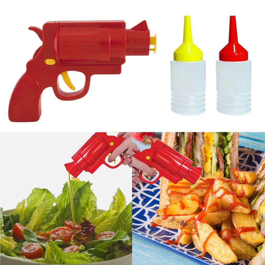 Novelty Red Condiment Dispenser Bottle Condiment Gun Condiments Container