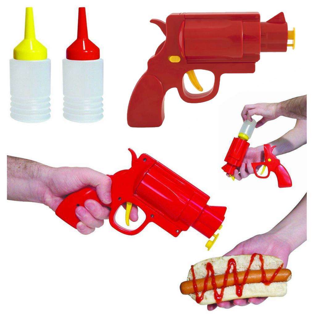 Novelty Red Condiment Dispenser Bottle Condiment Gun Condiments Container