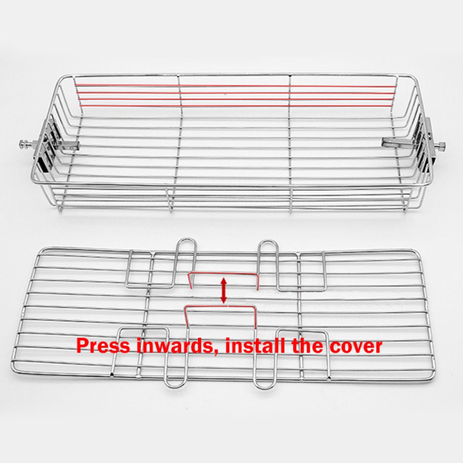 Stainless Steel Grill Basket BBQ Rotary Oven Cage Rack Small for 25-30L Oven