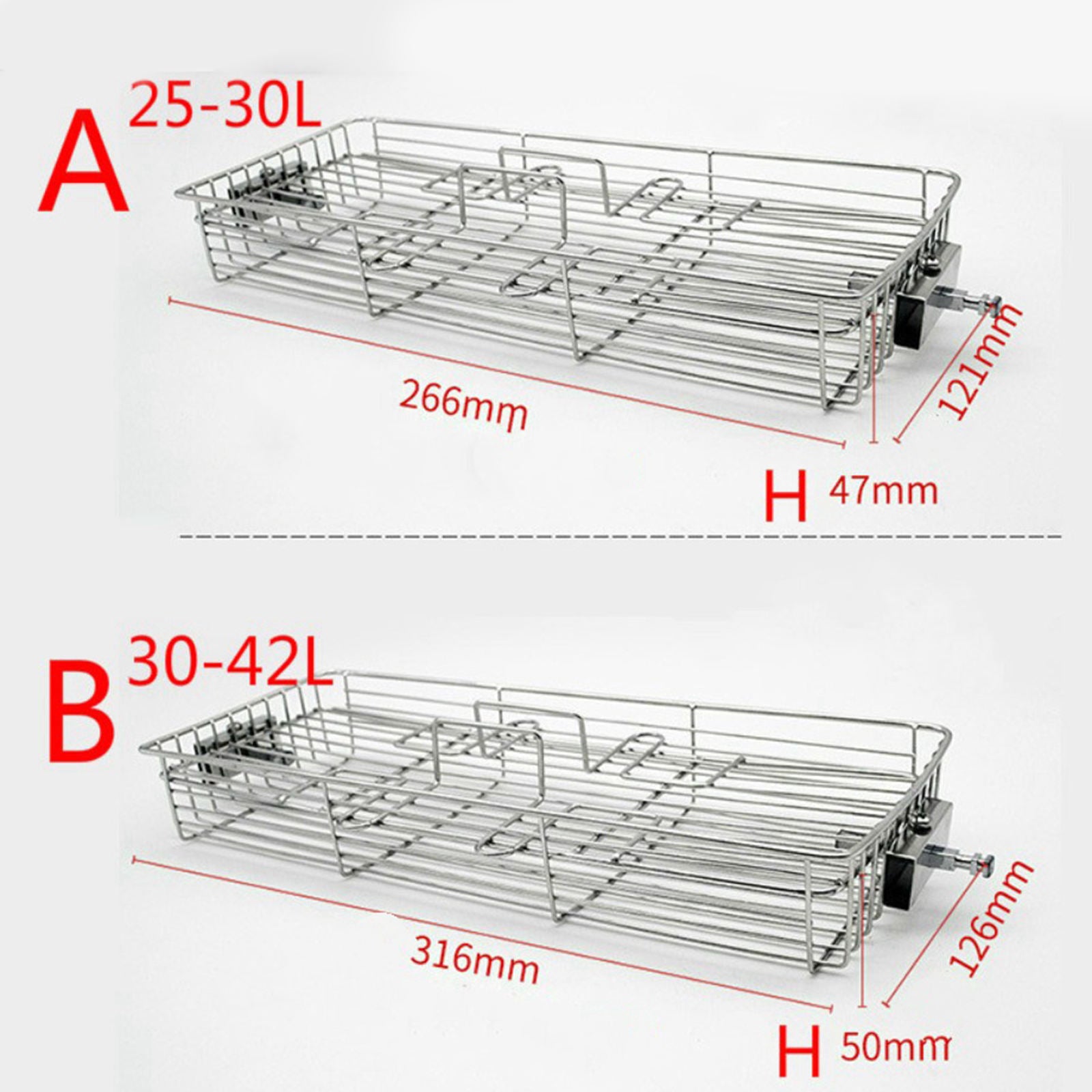 Stainless Steel Grill Basket BBQ Rotary Oven Cage Rack Small for 25-30L Oven