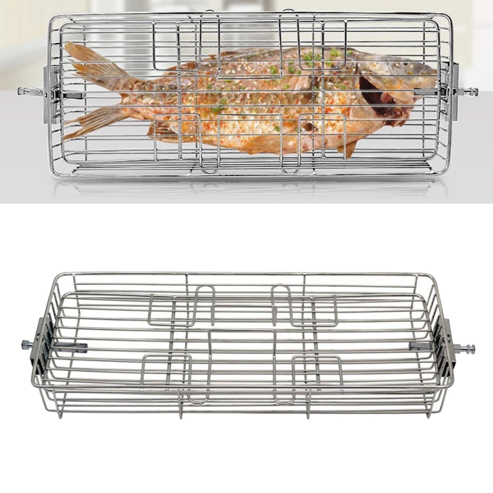 Stainless Steel Grill Basket BBQ Rotary Oven Cage Rack Small for 25-30L Oven
