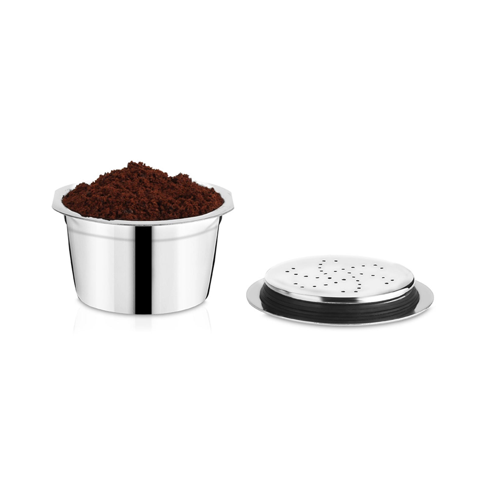Steel Coffee Capsule Pod Cup Filters Brush Spoon Fit for ALDI 3Pcs Set
