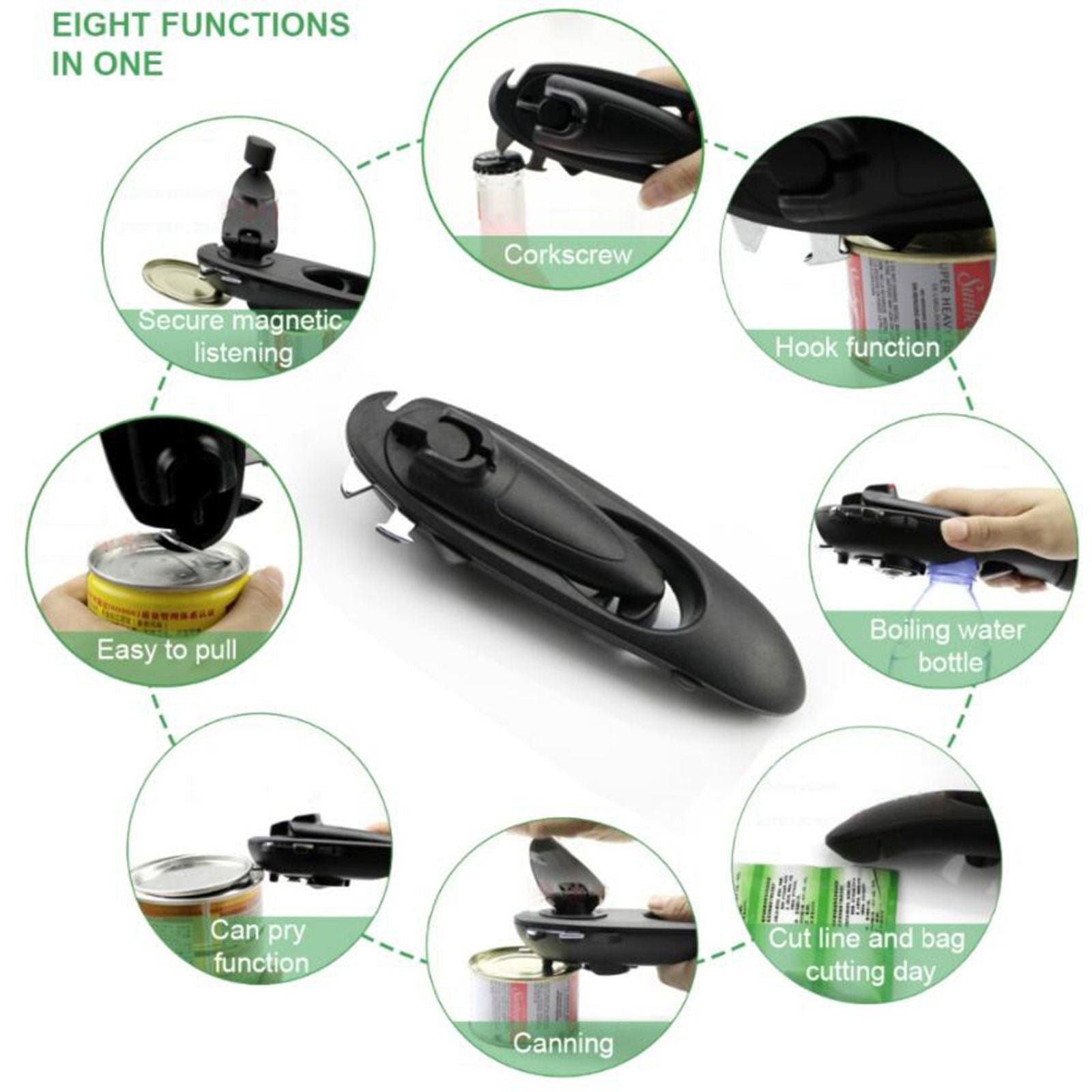 Handheld Lid and Jar Opener Quick Opening for Bottle Screw Caps Tin Can Lids