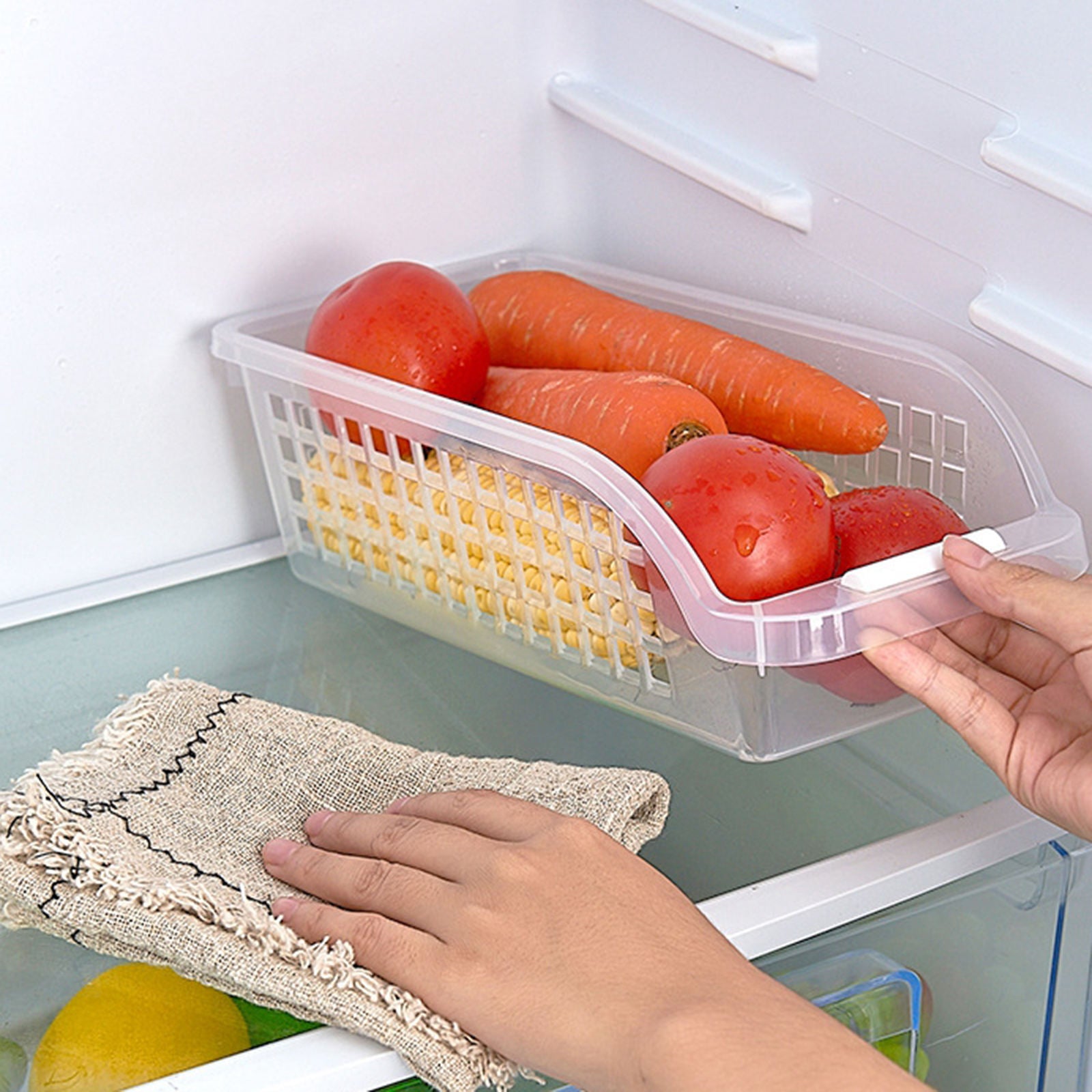 Clear Kitchen Refrigerator Organizer for fridge Freezer Cabinet Cupboard