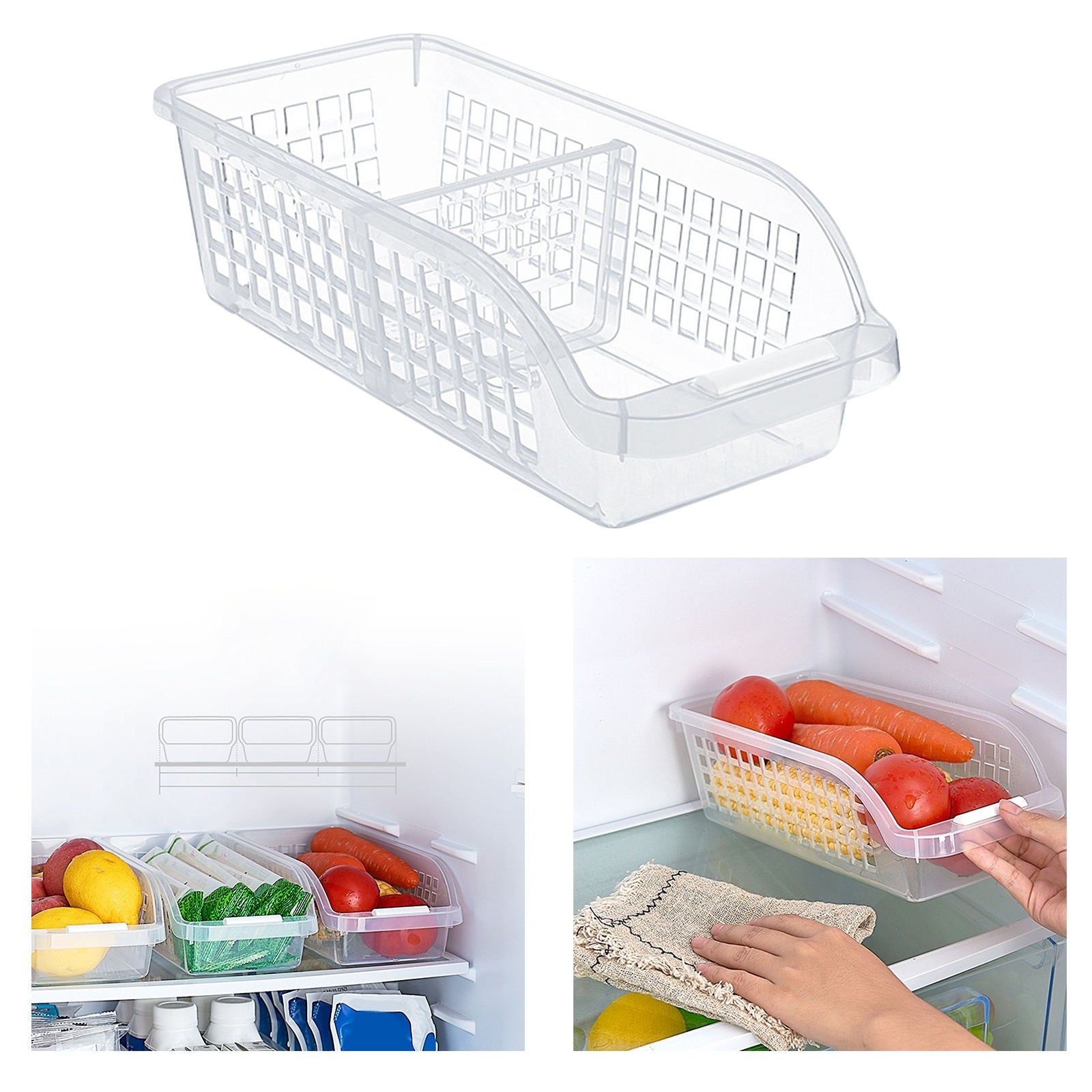 Clear Kitchen Refrigerator Organizer for fridge Freezer Cabinet Cupboard