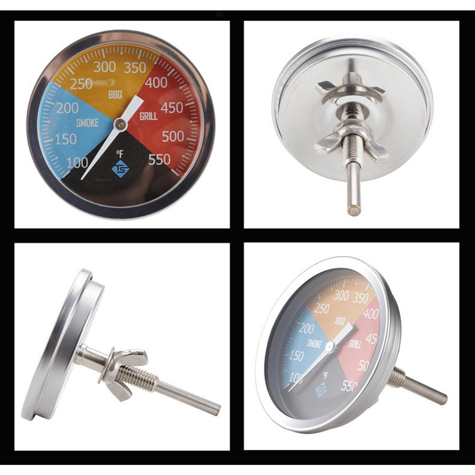 3" Latest BBQ Grill Thermometer Barbecue Oven Pit Temperature Gauge Dial