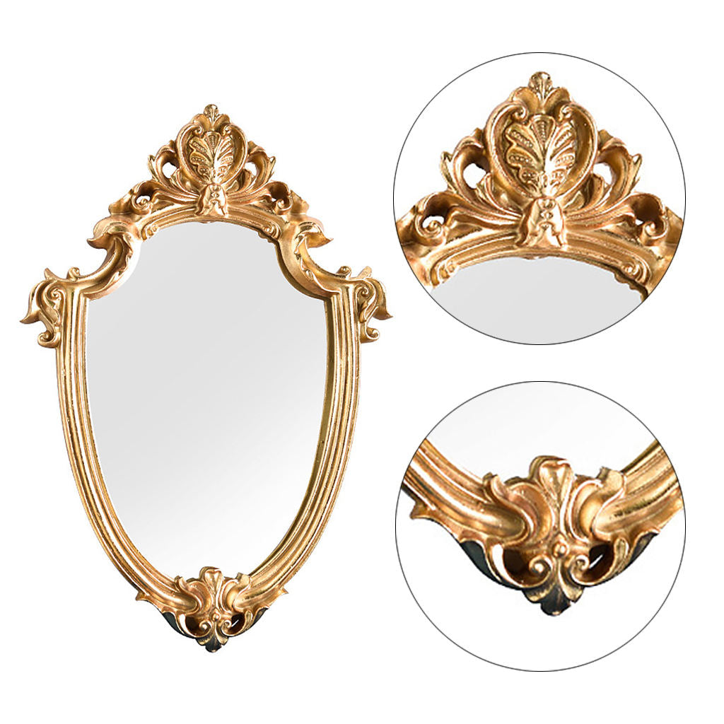 Relief Retro Hanging Makeup Mirror Bathroom Table Decor Decor Photo Props Woman