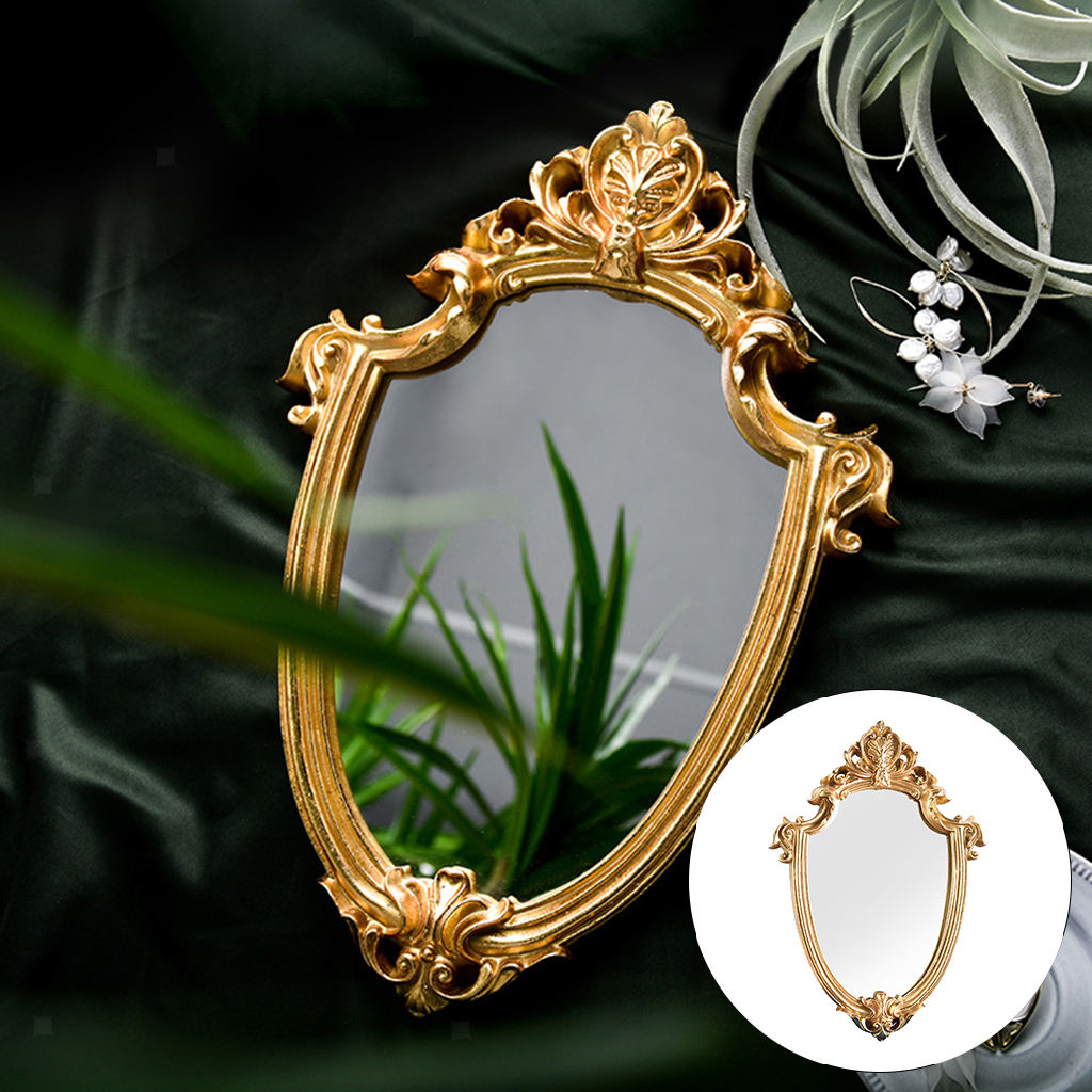 Relief Retro Hanging Makeup Mirror Bathroom Table Decor Decor Photo Props Woman