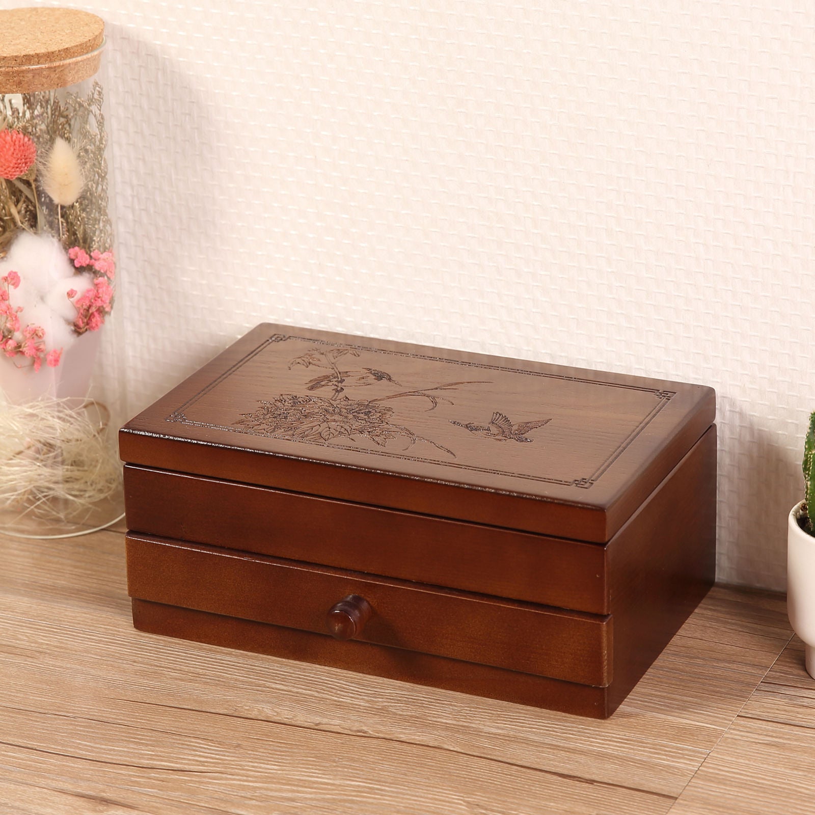 Jewelry Collection Box Watches Earrings Organizer Women Gift 23.4x14.5x10cm