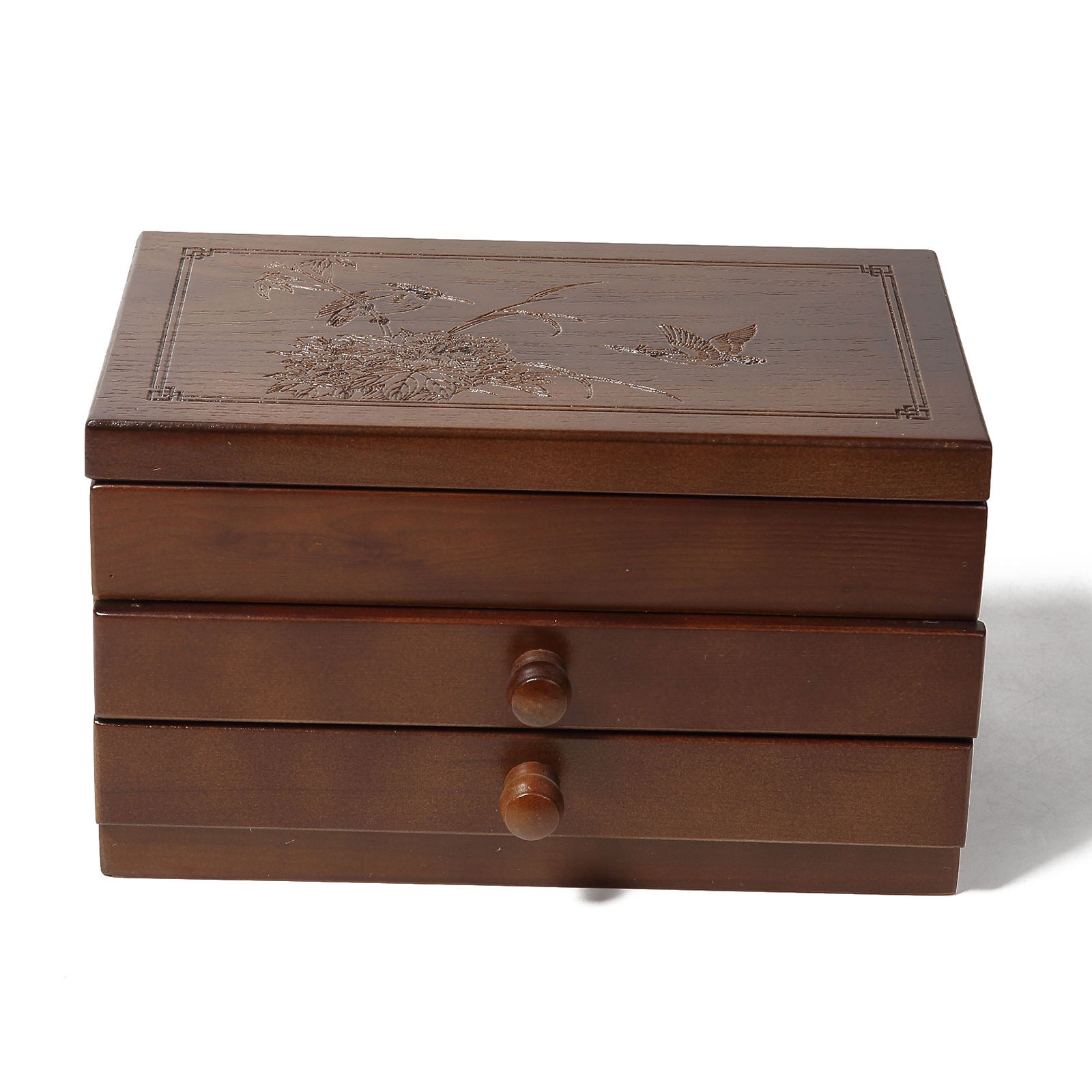 Jewelry Box Earrings Rings Bracelets Organizer with Drawer 23.4x14.5x13.5cm
