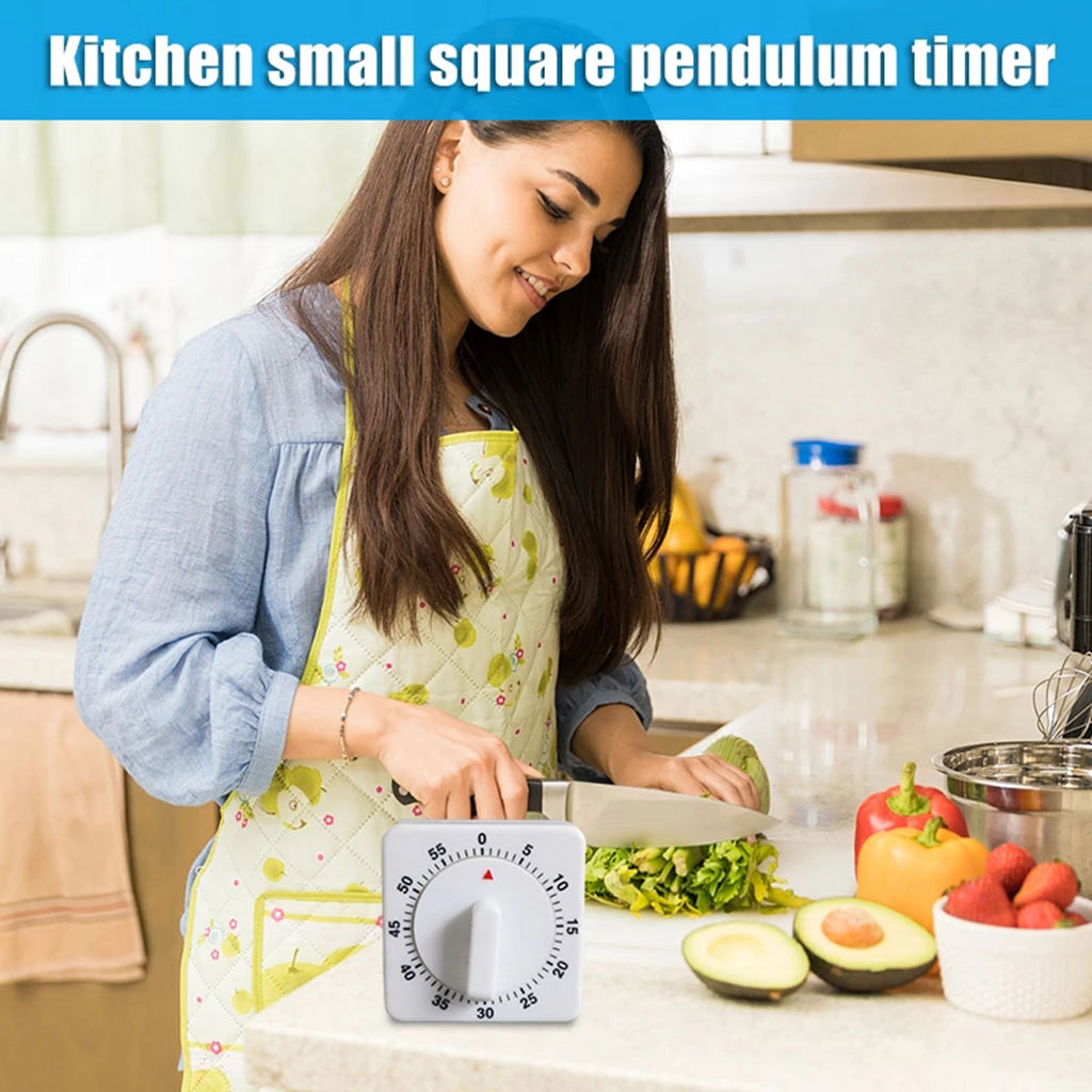 Count Down Mechanical Kitchen Timer White Manual Timer Cooking Tools Clock