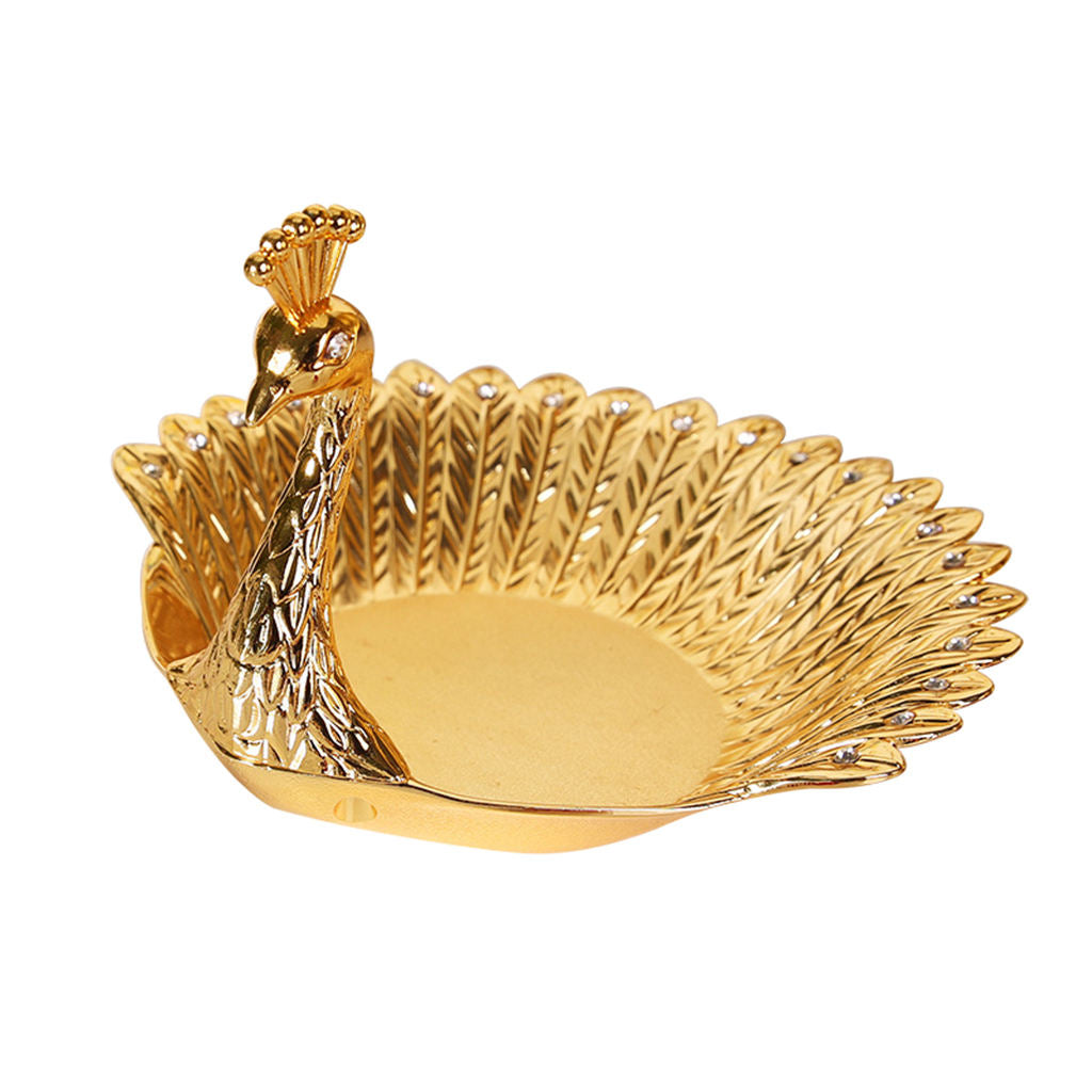 Peacock Fruit Plate Display Dish Nut Serving Tray Bowl Table Decoration