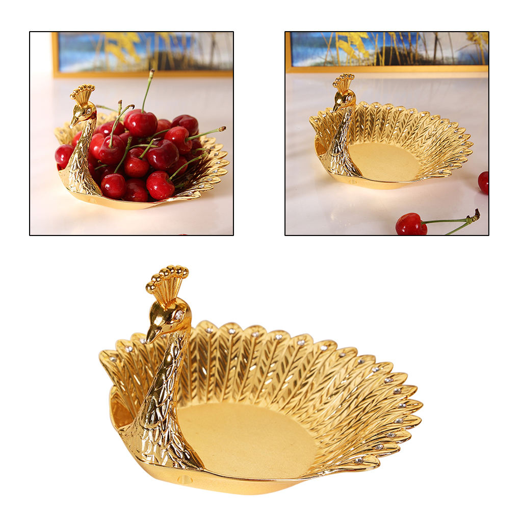 Peacock Fruit Plate Display Dish Nut Serving Tray Bowl Table Decoration