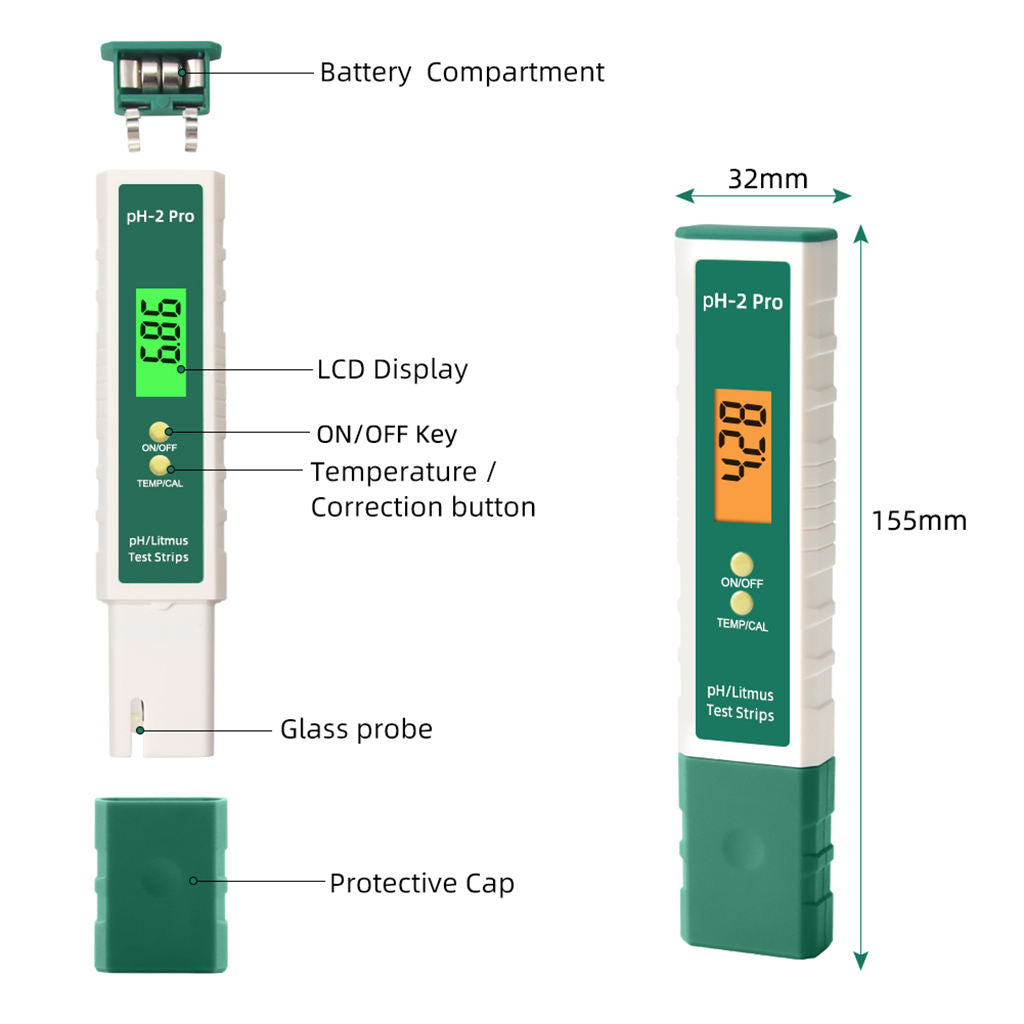 Digital PH Meter High Accuracy LCD Hydroponics Pool Laboratory Test Pen