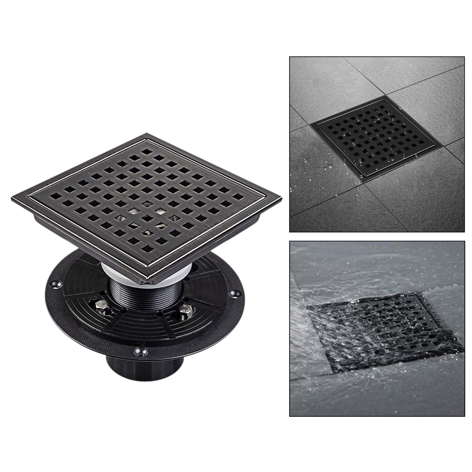 Square Shower Floor Drain Floor Waste Grates with Flange Grid Grate Balcony