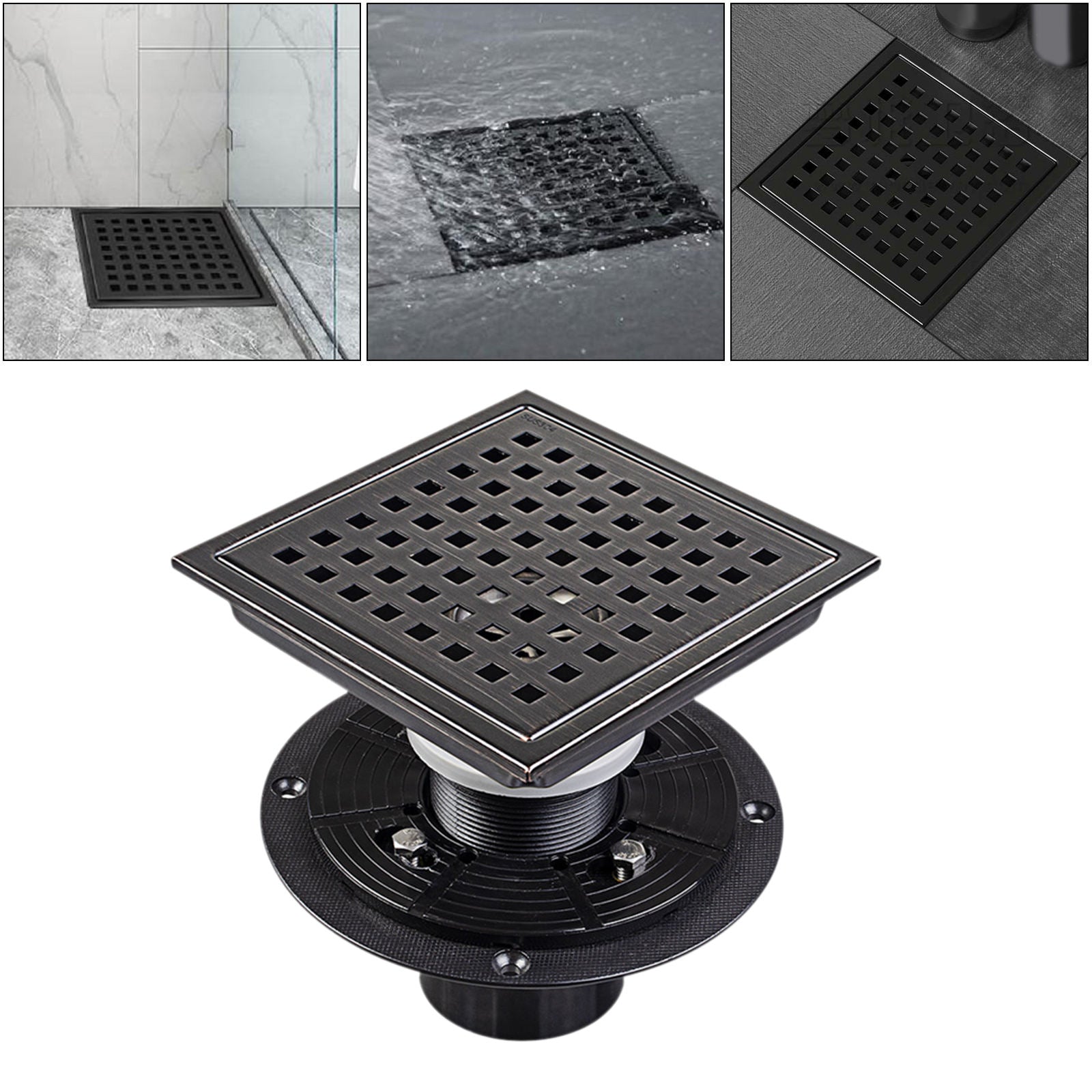 Square Shower Floor Drain Floor Waste Grates with Flange Grid Grate Balcony