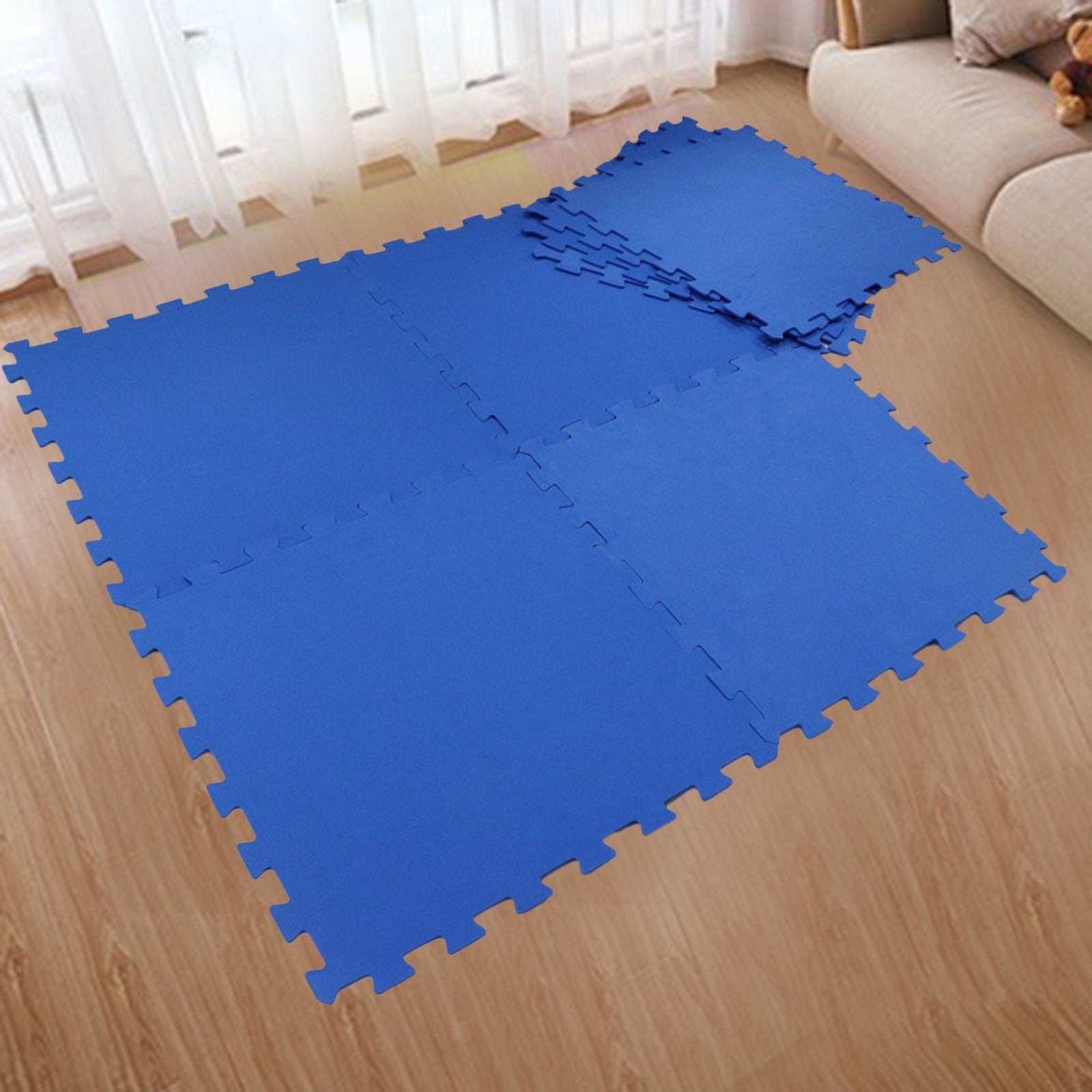 12 Pack Puzzle Exerciser Mat Soft Comfortable Padding Tiles for Bay Window