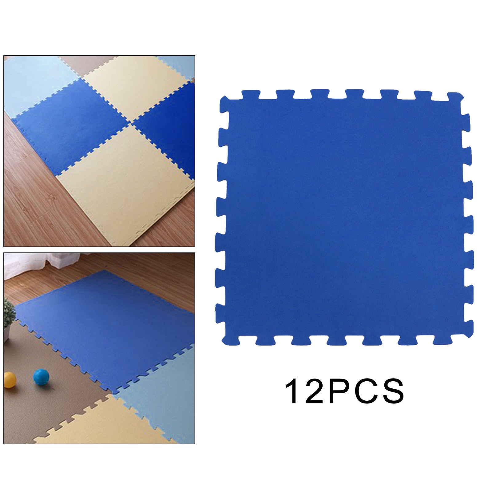 12 Pack Puzzle Exerciser Mat Soft Comfortable Padding Tiles for Bay Window