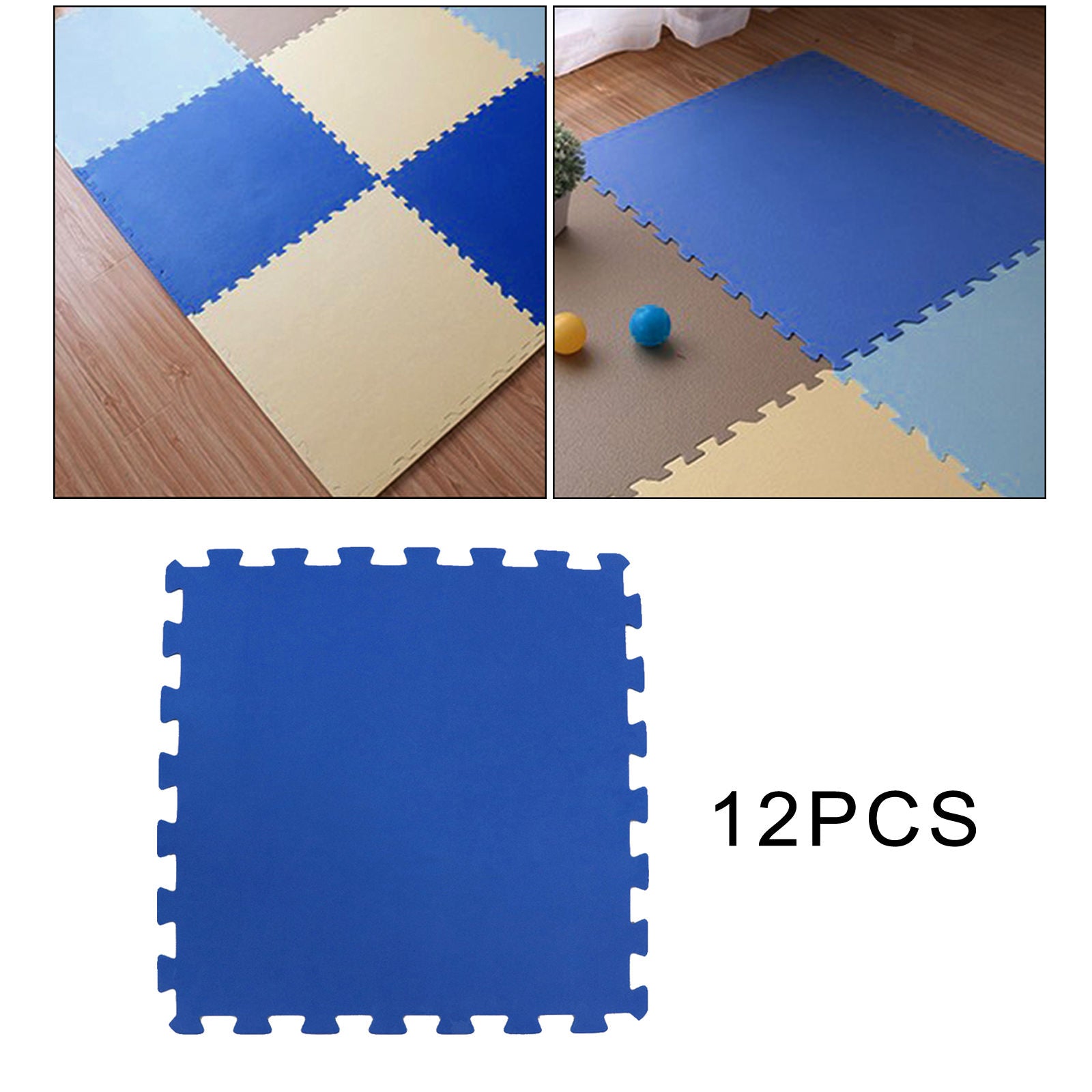 12 Pack Puzzle Exerciser Mat Soft Comfortable Padding Tiles for Bay Window