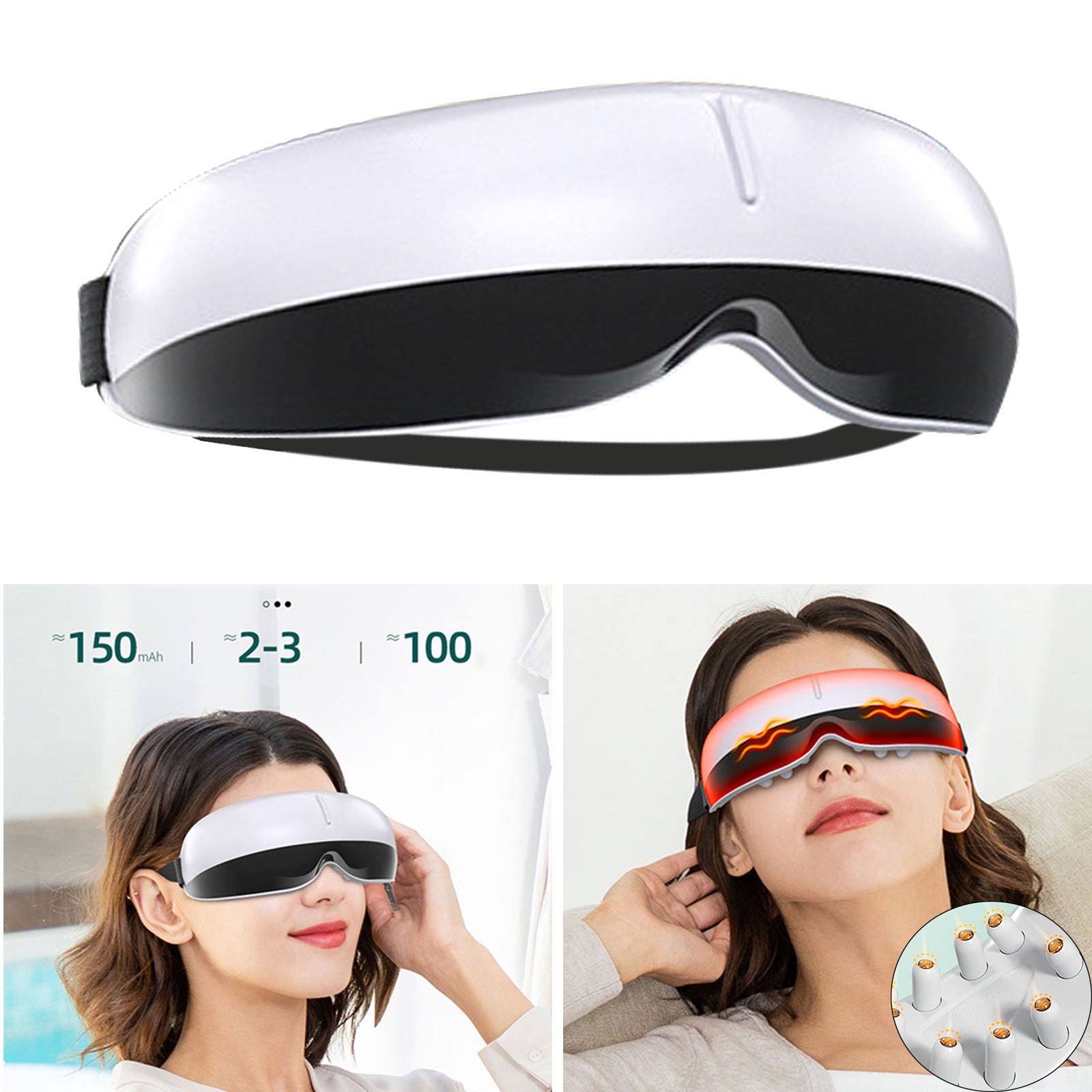 Portable Eye Massager with Heat USB for Father Relieve Dry Eye Dark Circles