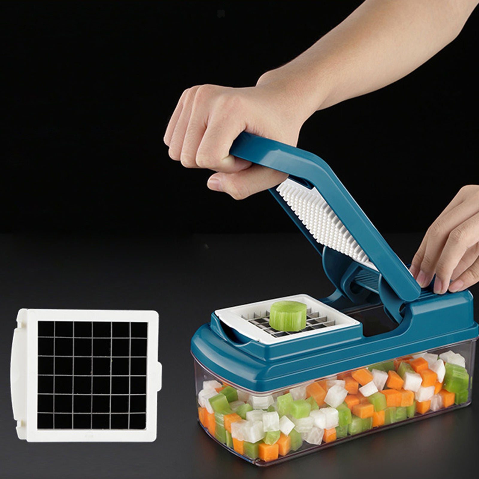 Multipurpose Vegetable Cutter Drain Basket Food Storage Container Kitchen