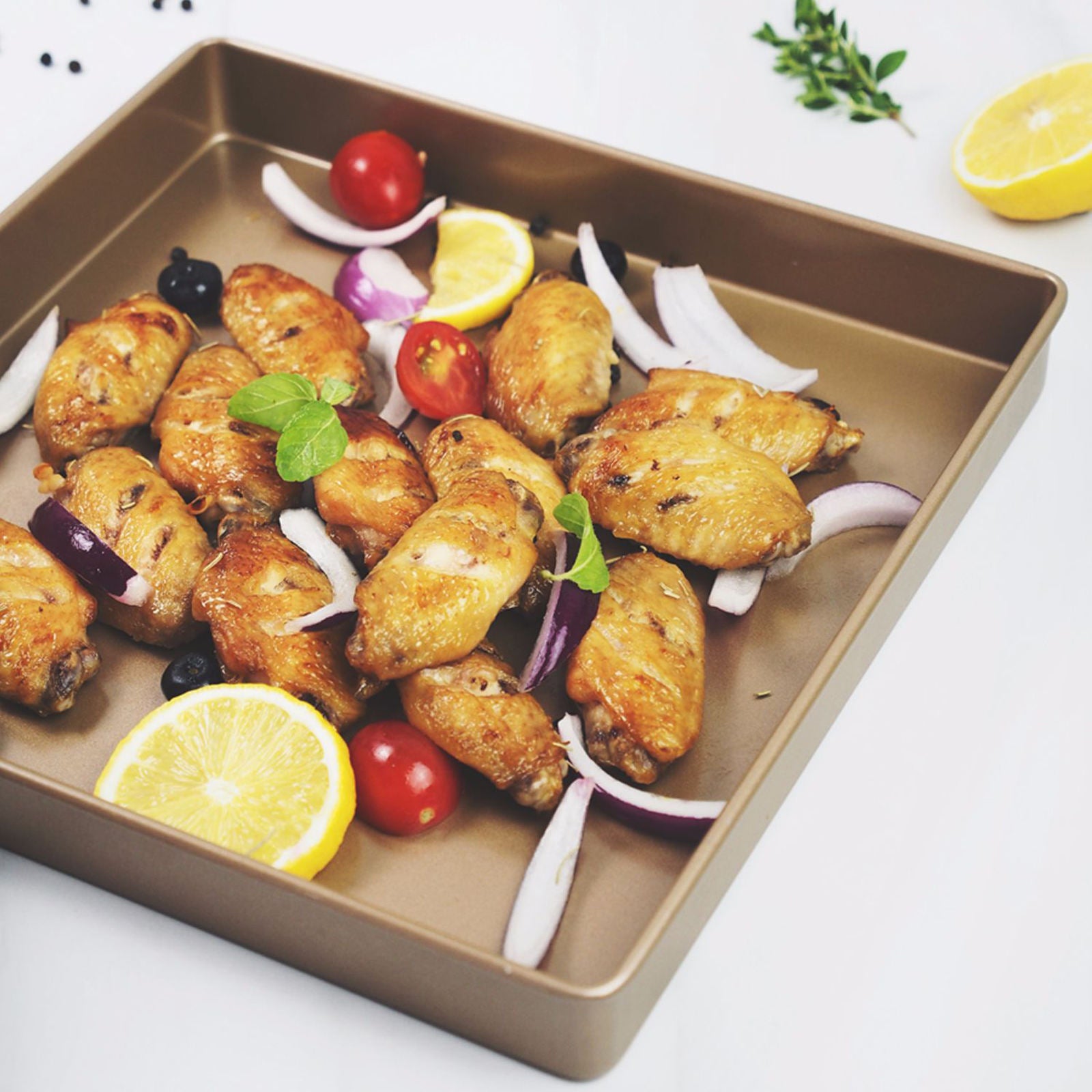 Stainless Steel Pizza Cake Pan Non-Stick Bakeware Pizza Baking Tray Bakeware