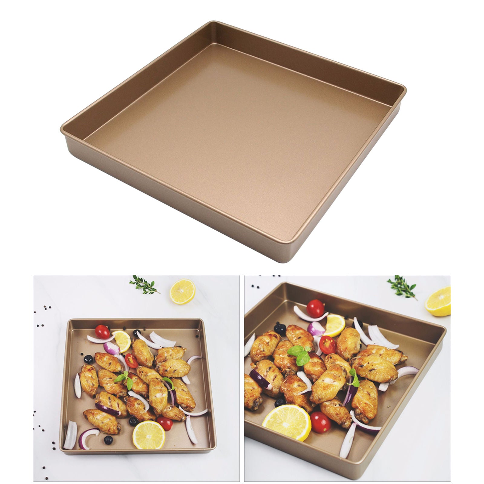 Stainless Steel Pizza Cake Pan Non-Stick Bakeware Pizza Baking Tray Bakeware