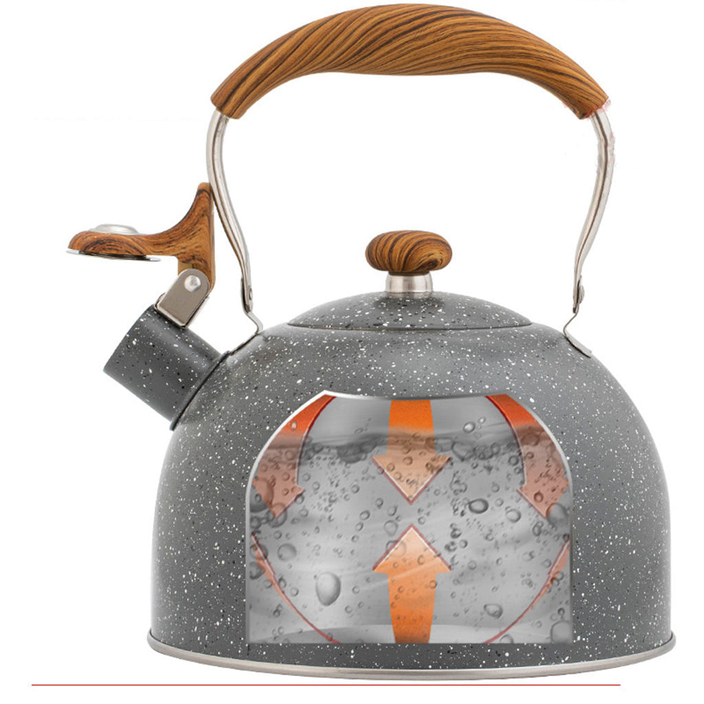 2.5 Liters Whistling Tea Kettle Water Kettle Wooden Handle Loud Whistle