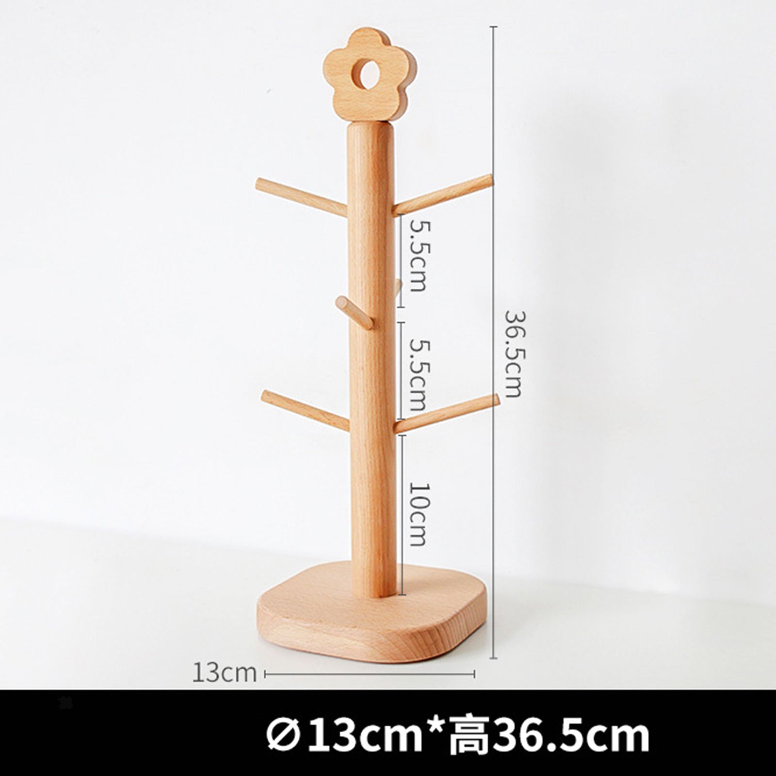 Tree Shape Wood Cup Holder Coffee Tea Mug Storage Rack Stand Cup Shelf