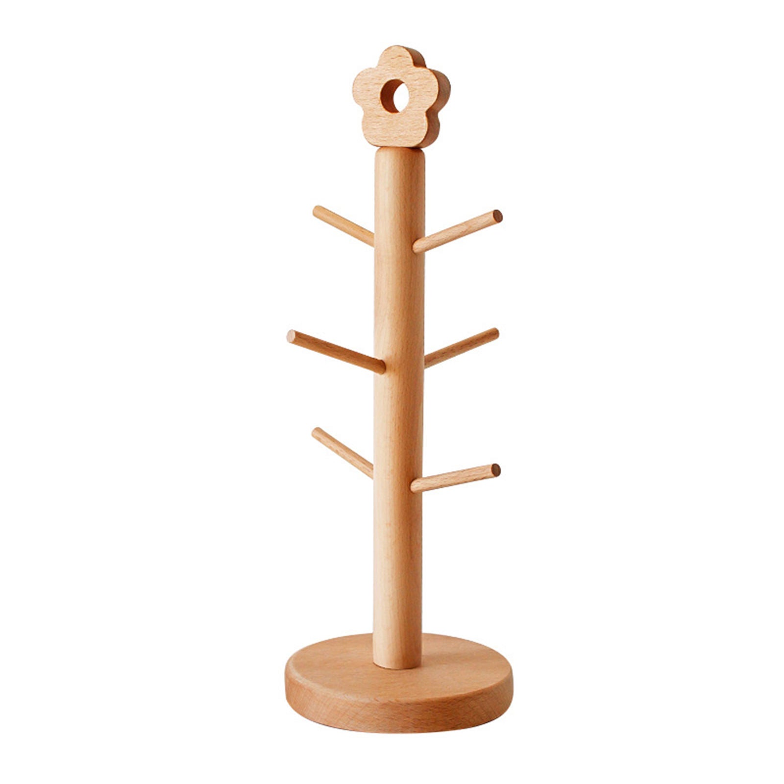 Tree Shape Wood Cup Holder Coffee Tea Mug Storage Rack Stand Cup Shelf