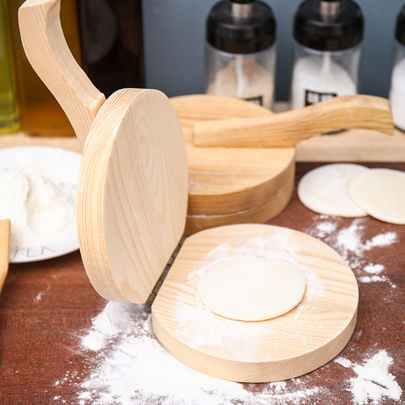 Wooden Pasta Pressing Corn Pancake Dumpling Wrappers Biscuit Pie Gyoza Pizza