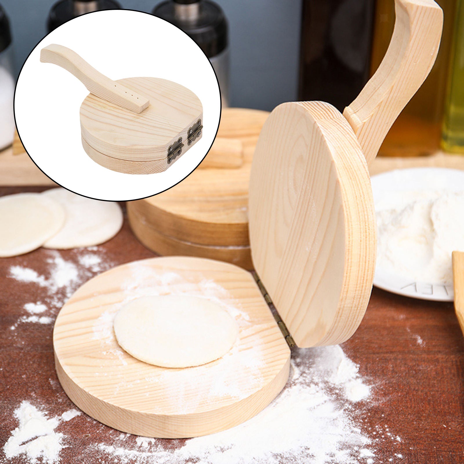 Wooden Pasta Pressing Corn Pancake Dumpling Wrappers Biscuit Pie Gyoza Pizza