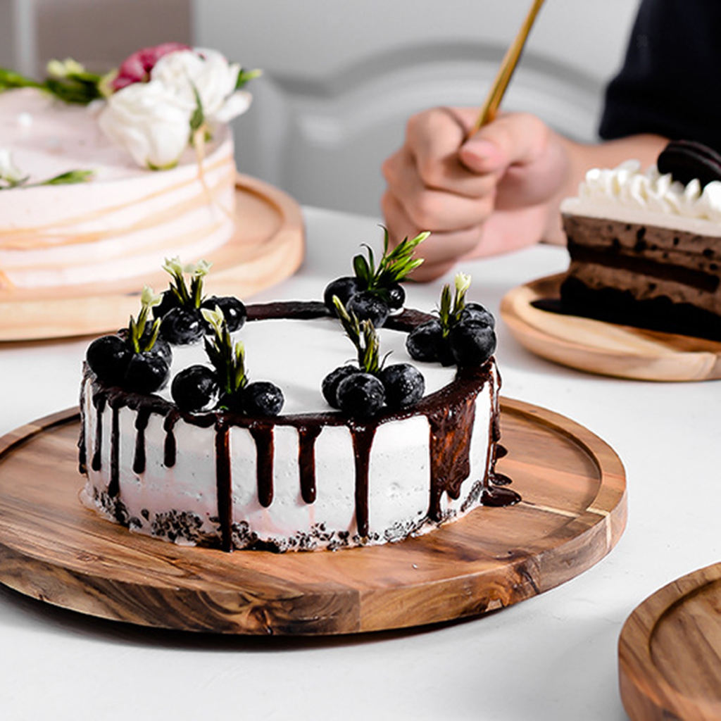 Cake Tray Dome Rotating Glass Cover Retro Display Holder for Fair