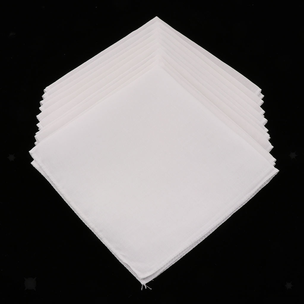 30x 100% Cotton Handkerchiefs Womens Soft Washable Pocket Square Hankie