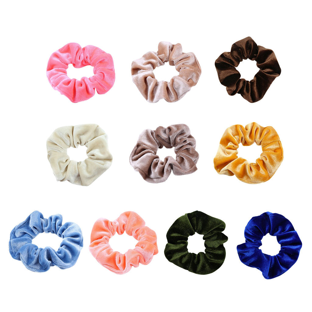 10x Velvet Hair Scrunchies Elastic Hair Bands Scrunchy Scrunchie for Women