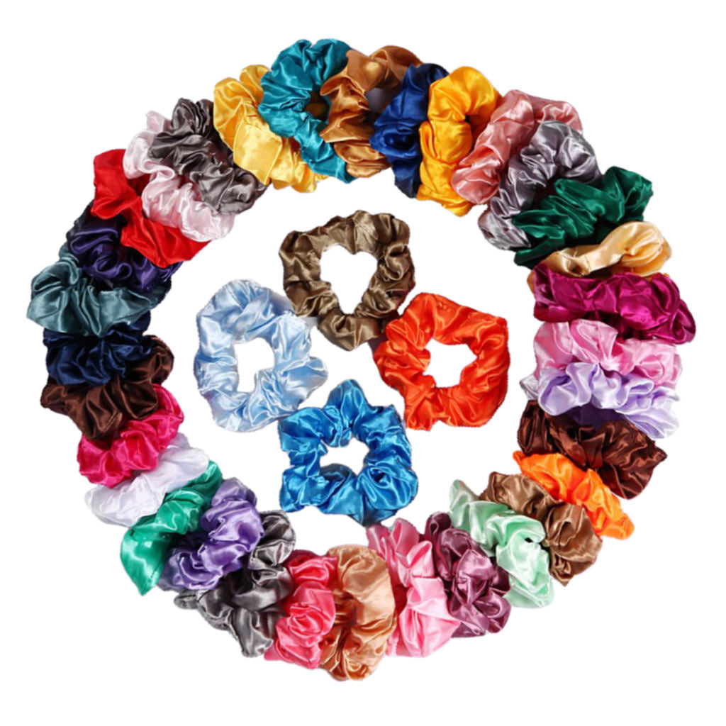 Wholesale 100Pack Satin Scrunchies Elastic Hairband Girls Bobble Hair Ties
