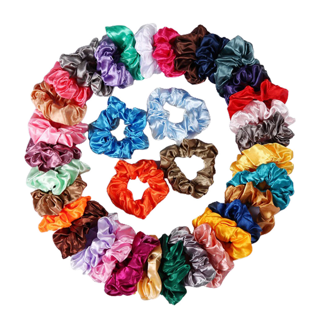 Wholesale 100Pack Satin Scrunchies Elastic Hairband Girls Bobble Hair Ties