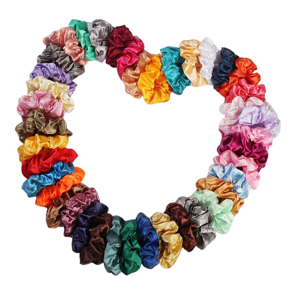 Wholesale 100Pack Satin Scrunchies Elastic Hairband Girls Bobble Hair Ties