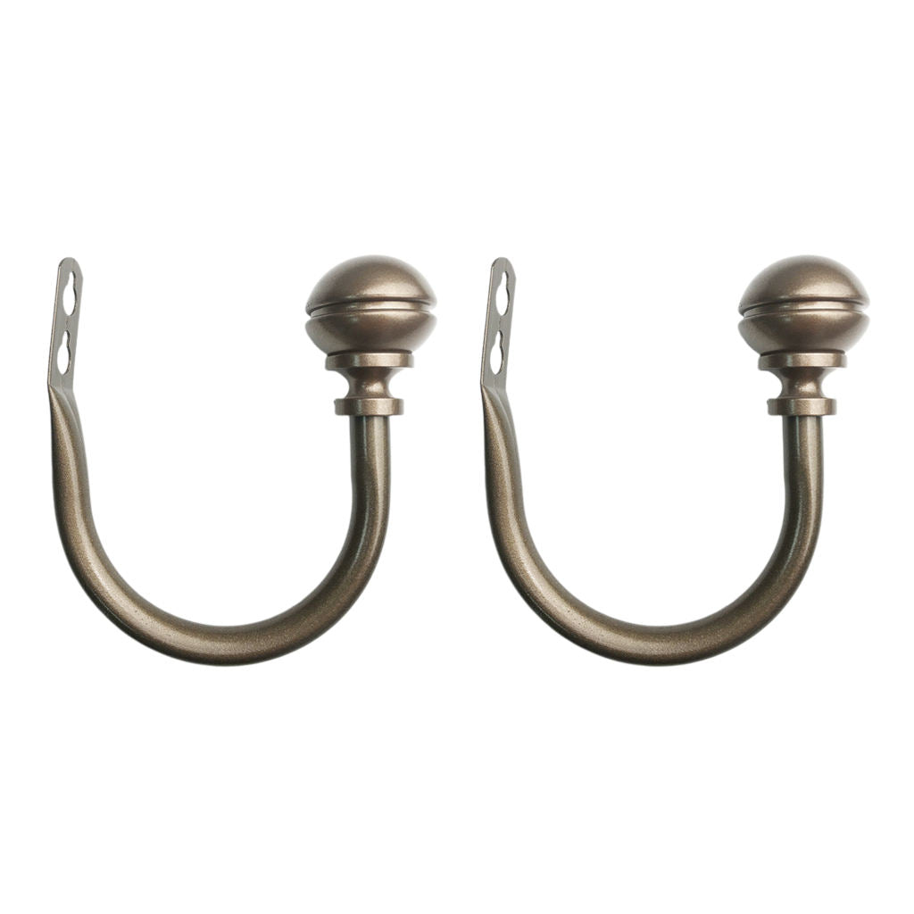 2Pack Iron Metal Curtain Tieback Hanger Brown f/ Window Treatment Hardware