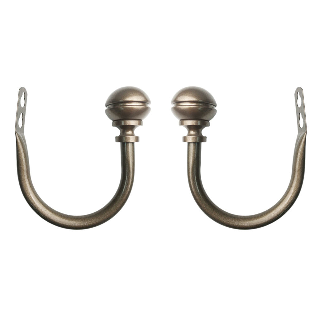2Pack Iron Metal Curtain Tieback Hanger Brown f/ Window Treatment Hardware