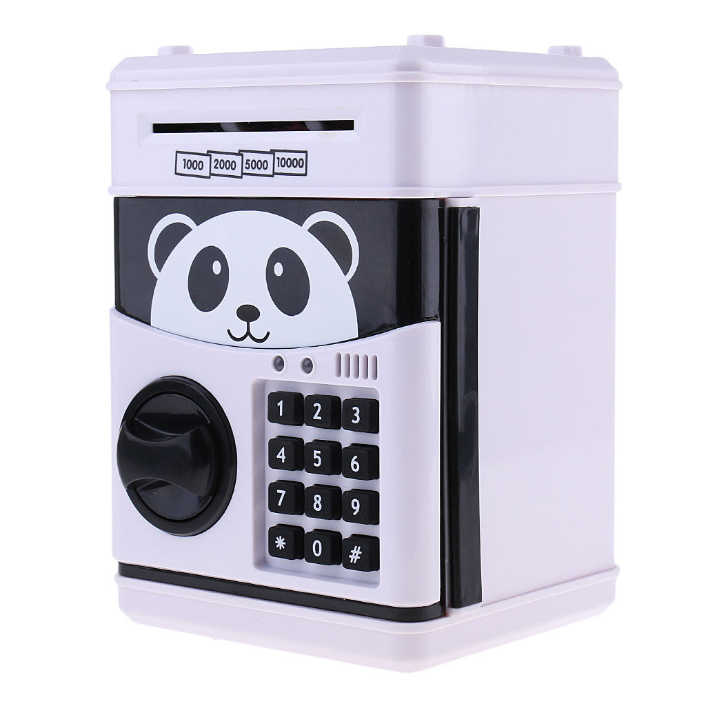 Cute Cartoon Panda Code Piggy Money Bank ATM Cash Coin Can Savings Box Gift