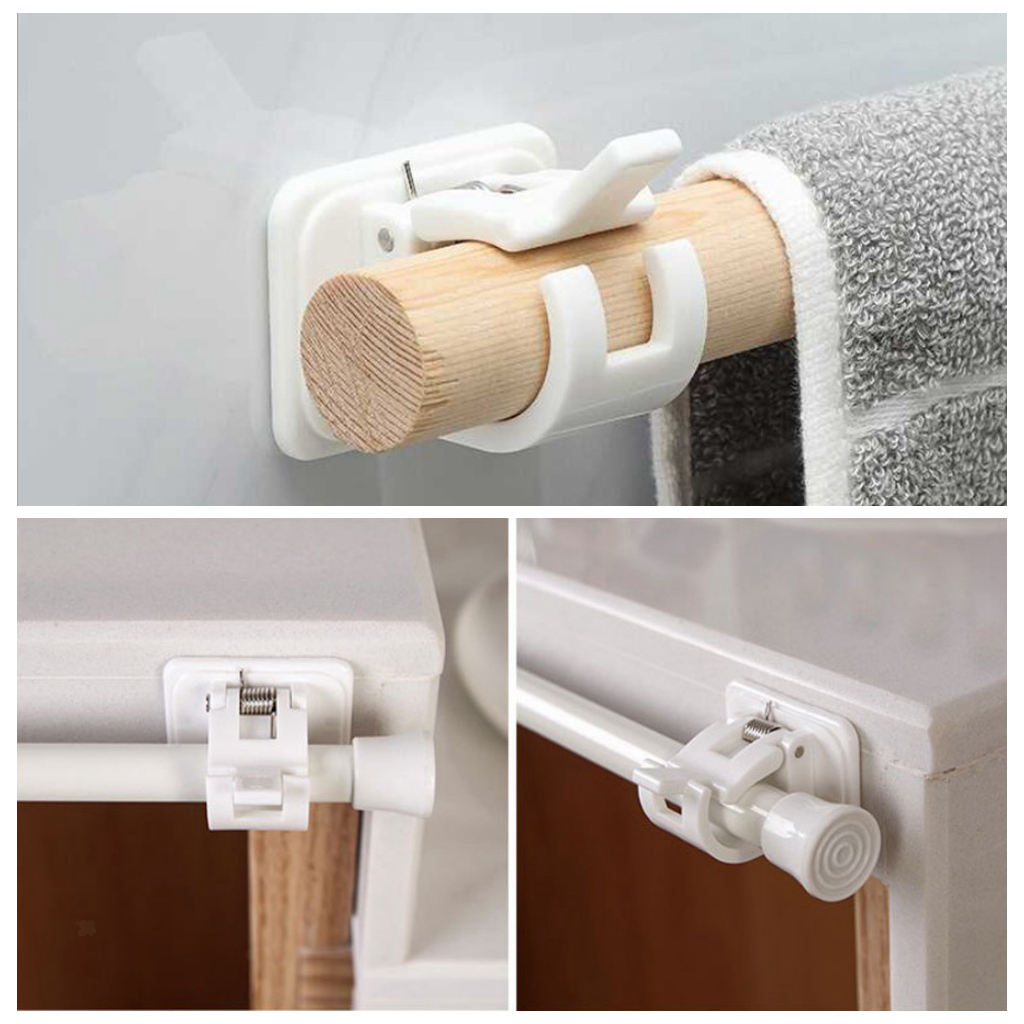 16x Plastic Curtain Rod Bracket Drapery Hook Wall Bracket Hooks Bathroom