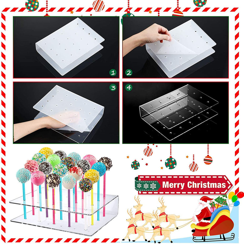 2Pcs 20 Holes Acrylic Lollipop Stand Display Rack for Family Party Bithday
