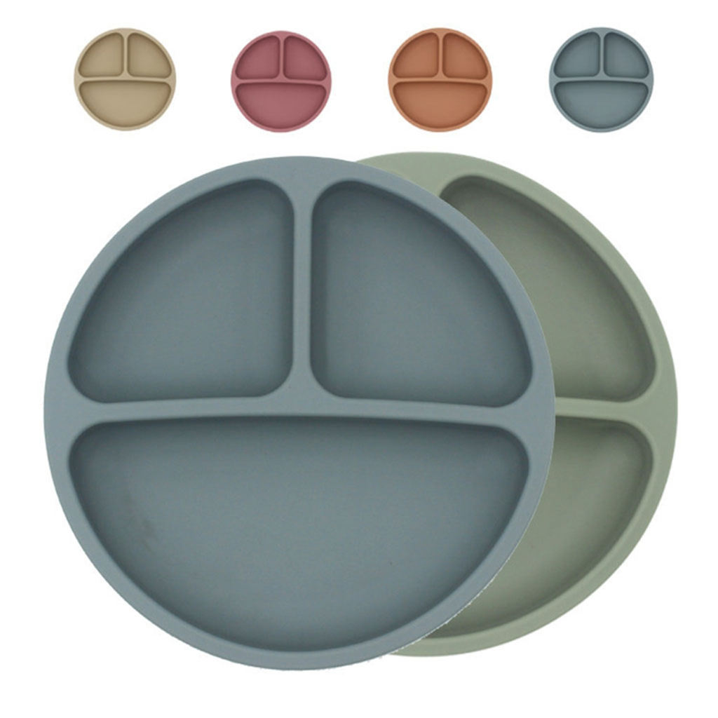 Soft Silicone Complete Baby Feeding Set with Plate Spoons Bib and Bowl Green