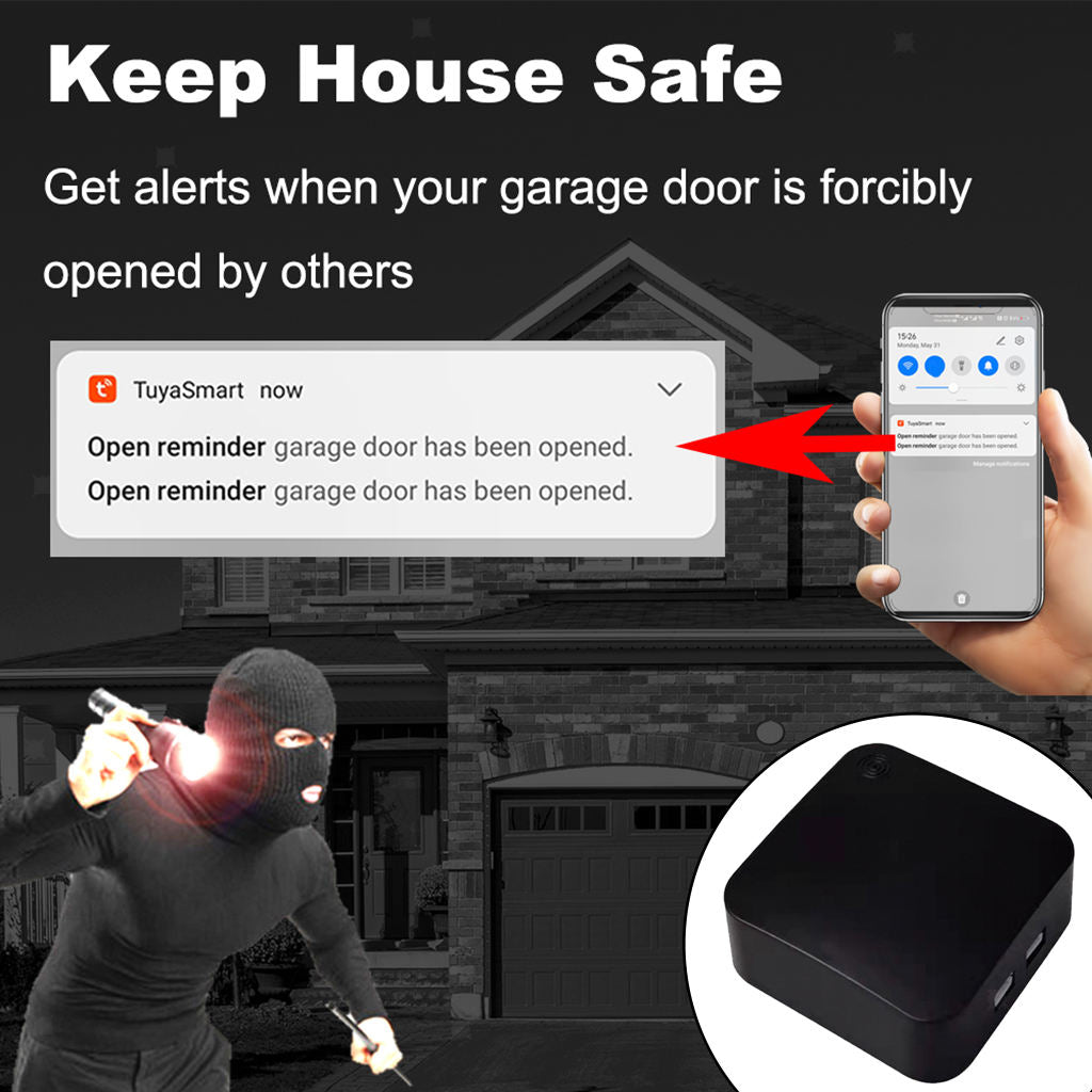 Wi-Fi Smart Garage Door Opener Controller Switch Compatible with Google Home
