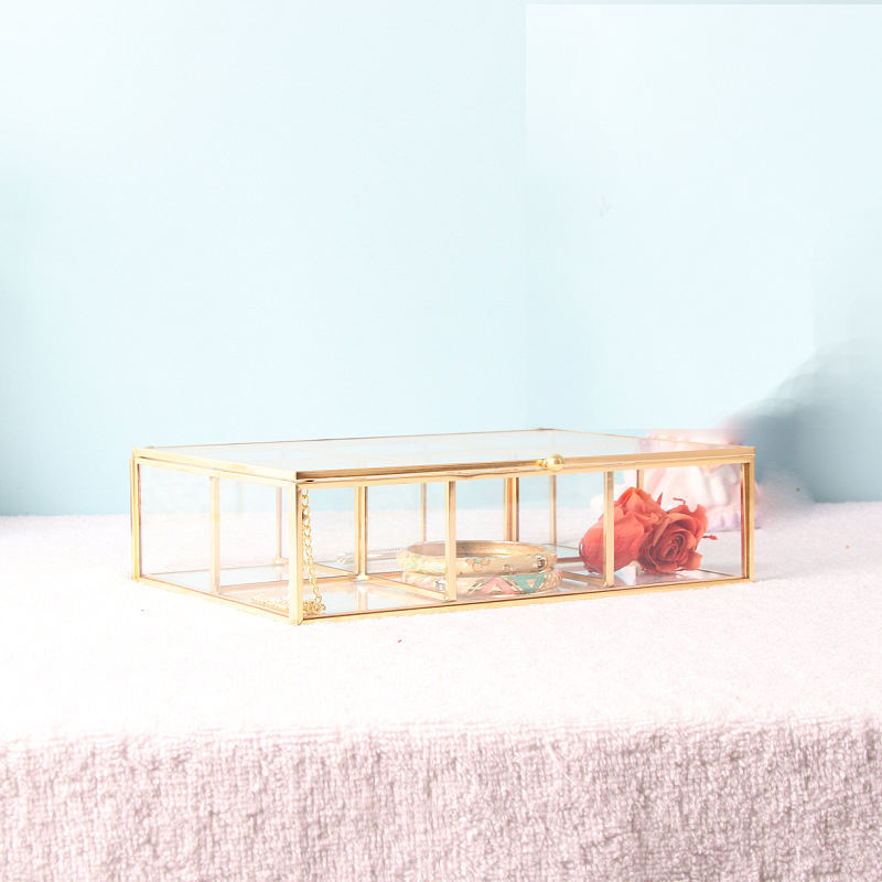 Retro Jewellery Organizer Lidded Clear Display Storage Dresser Countertop